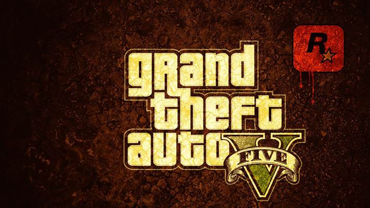Grand Theft Auto V – Logo On Brown Background